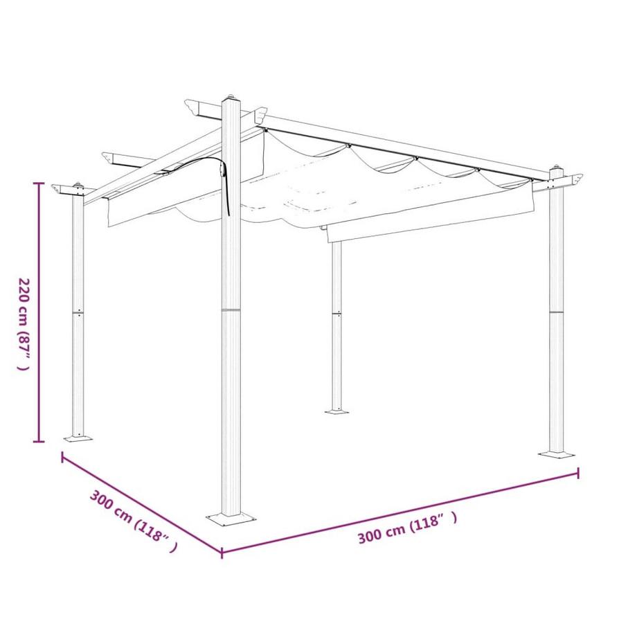 VidaXL gazebo da giardino Tessuto  