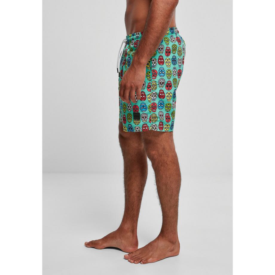 URBAN CLASSICS Badeshorts mit Totenkopfmuster  