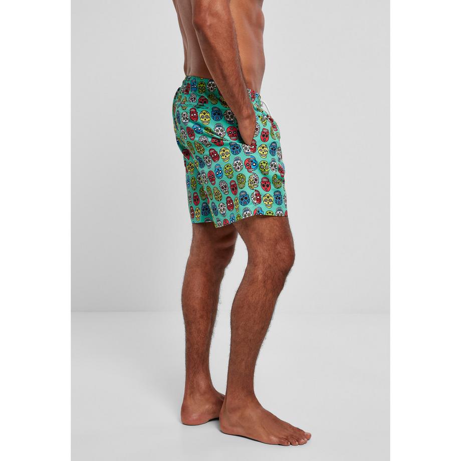 URBAN CLASSICS Badeshorts mit Totenkopfmuster  