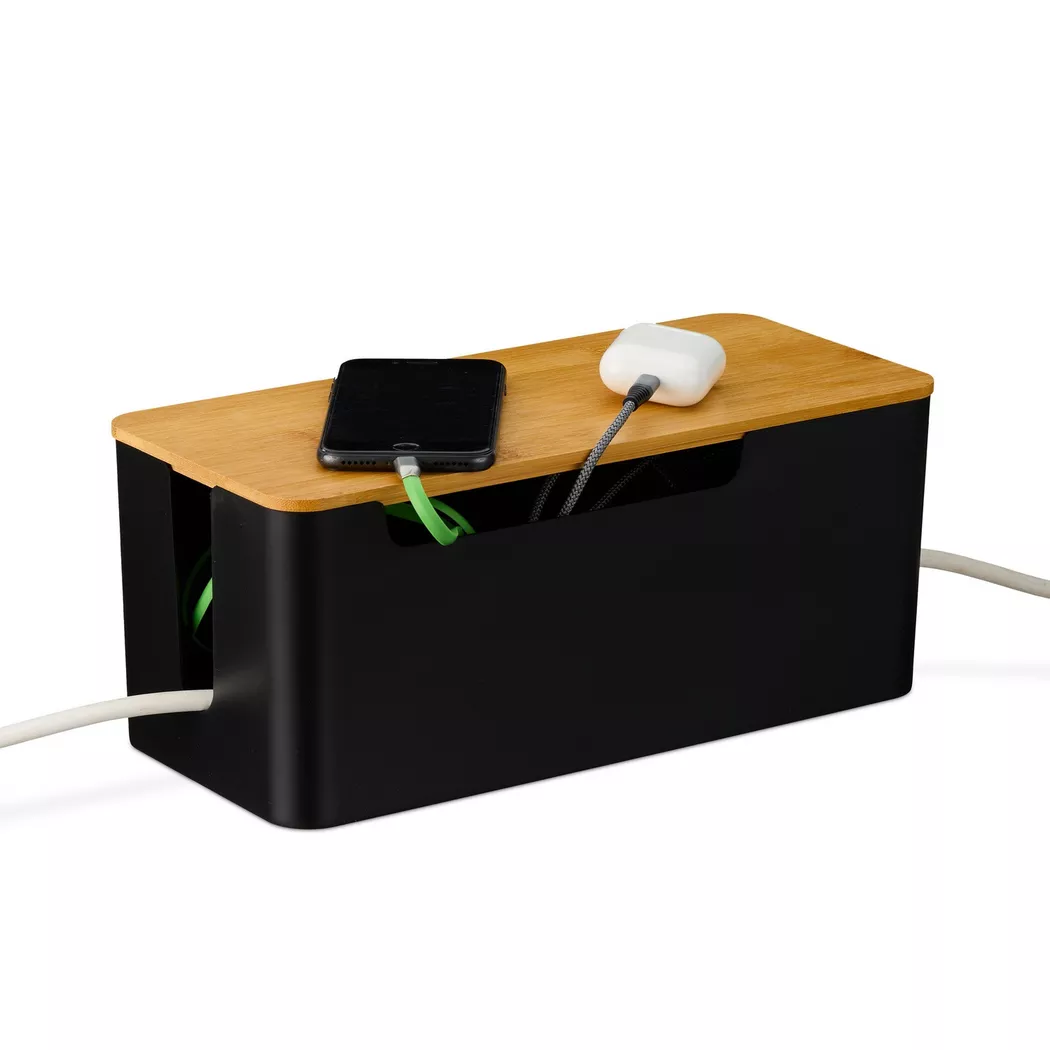 Northix - Kabelbox mit Bambusdeckel, One Size