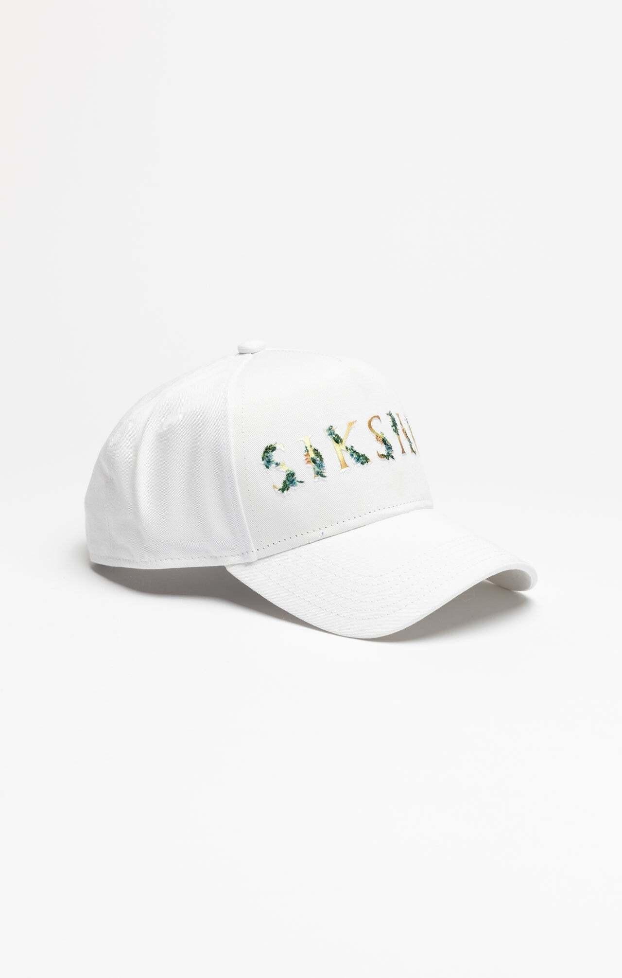 Image of Cap Floral Embroidery Trucker Cap Herren Weiss ONE SIZE