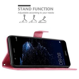 Cadorabo  Housse compatible avec Huawei P10 LITE - Coque de protection au design floral avec fermeture magnétique, fonction de support et emplacements pour cartes 