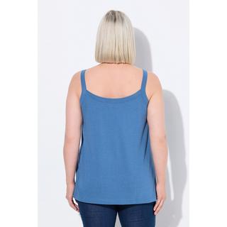 Ulla Popken Top Smanicato Spalline Sottili Scollo Rotondo Misto Modal  