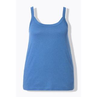 Ulla Popken Top Smanicato Spalline Sottili Scollo Rotondo Misto Modal  