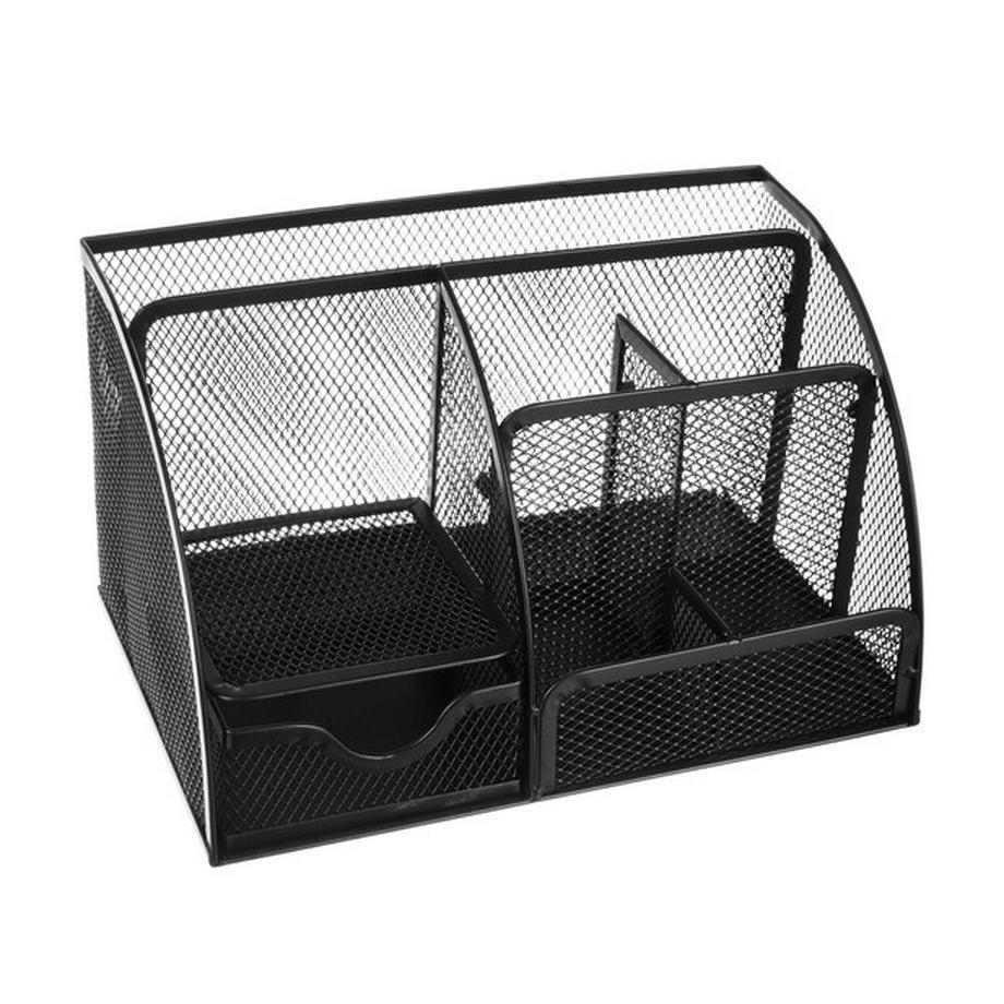 Iso Trade  Schreibtisch-Organizer – 6 Fächer – Schwarz 