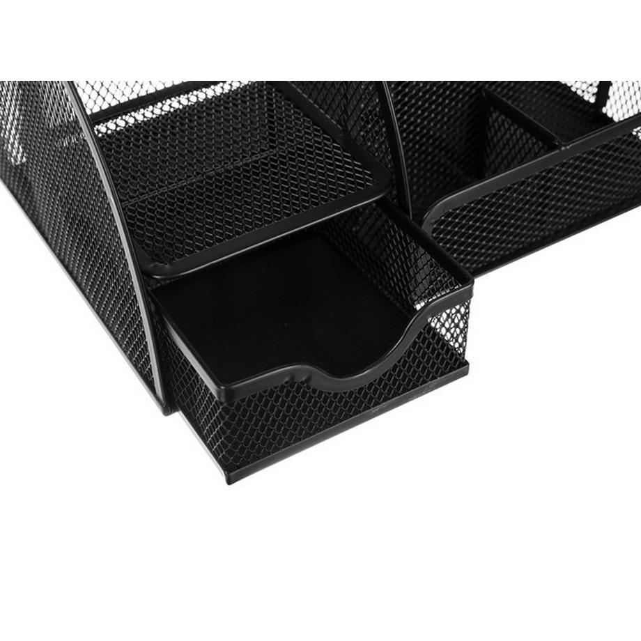 Iso Trade  Schreibtisch-Organizer – 6 Fächer – Schwarz 