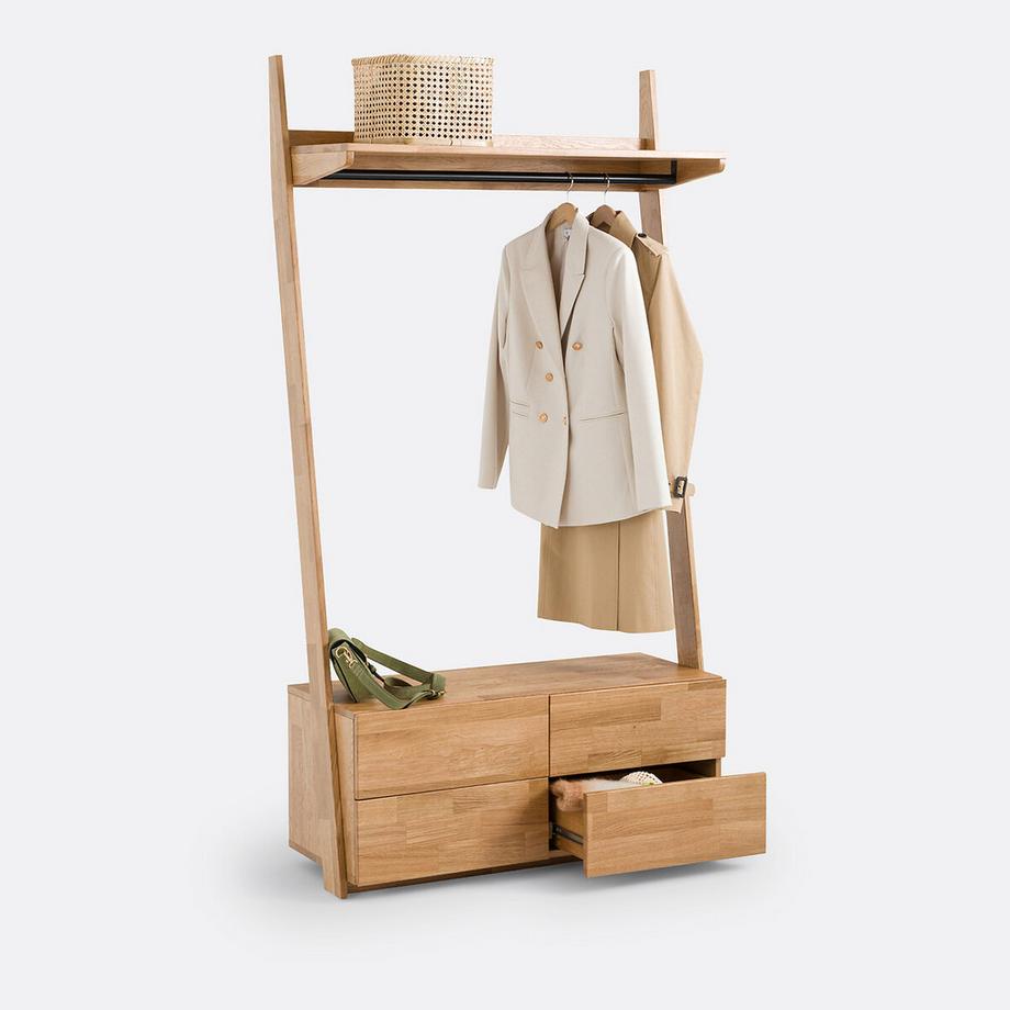 La Redoute Intérieurs Ankleidemodul Domeno mit Kleiderstange + 4 Schubladen  