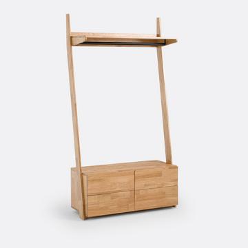 Ankleidemodul Domeno mit Kleiderstange + 4 Schubladen