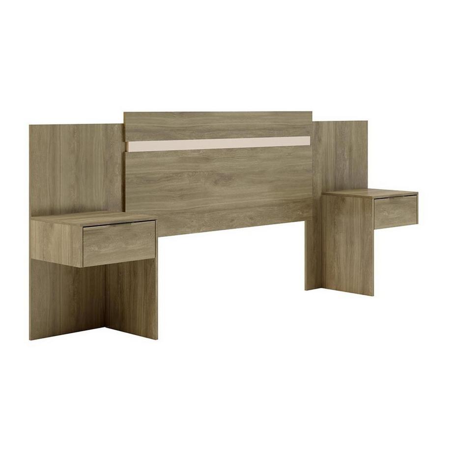 Vente-unique Testata letto allungabile con comodini 20 Rovere PARATI  