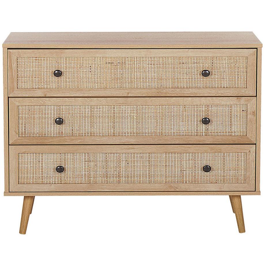 Beliani Kommode mit 3 Schubladen aus Faserplatte Boho PONCA  