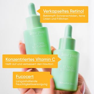 âme pure  Retinol & Vitamin C Serum- Feuchtigkeit Gesichts- Serum gegen Flecken, Augenringen, Tränensäcken, feinen Linien und Falten 