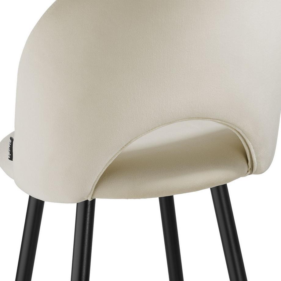 Tectake Barstuhl Sachel in Samtoptik, gepolstert höhenverstellbare Kunststofffüße  