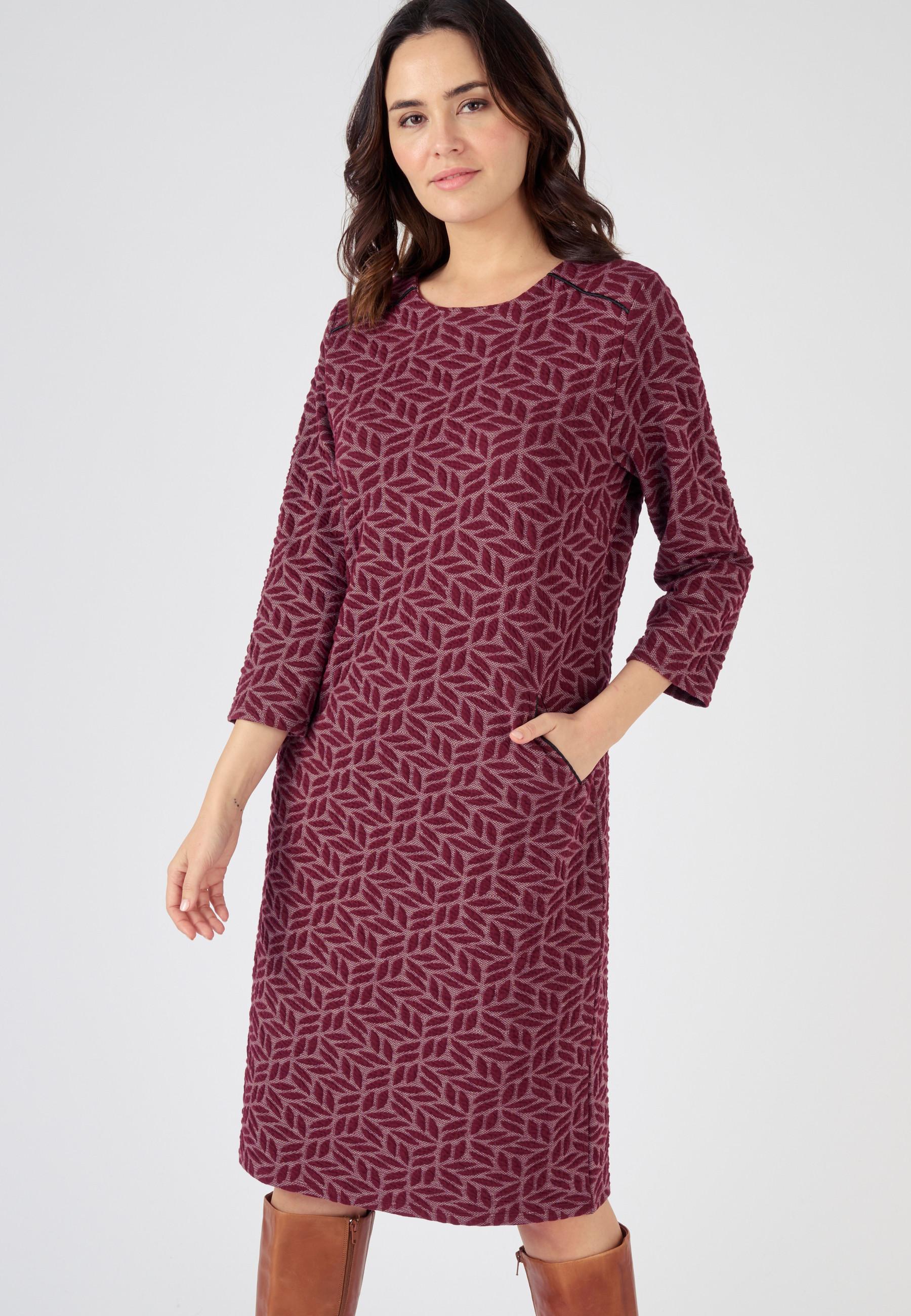 Image of Jacquard-strickkleid Damen Rot 46