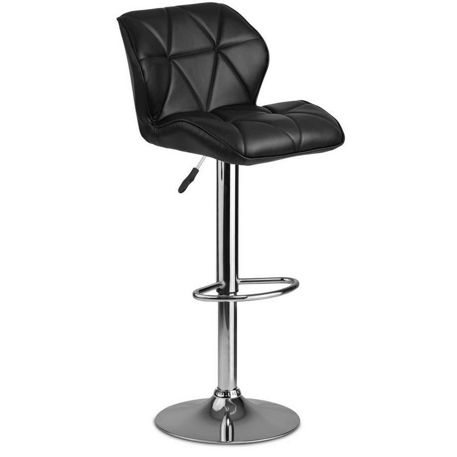 B2X  Tabouret de bar avec dossier Castel noir - 2 pcs 
