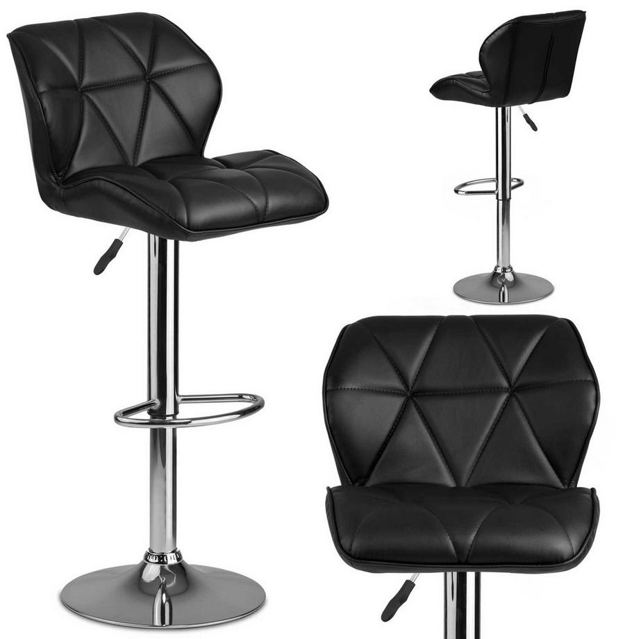 B2X  Tabouret de bar avec dossier Castel noir - 2 pcs 