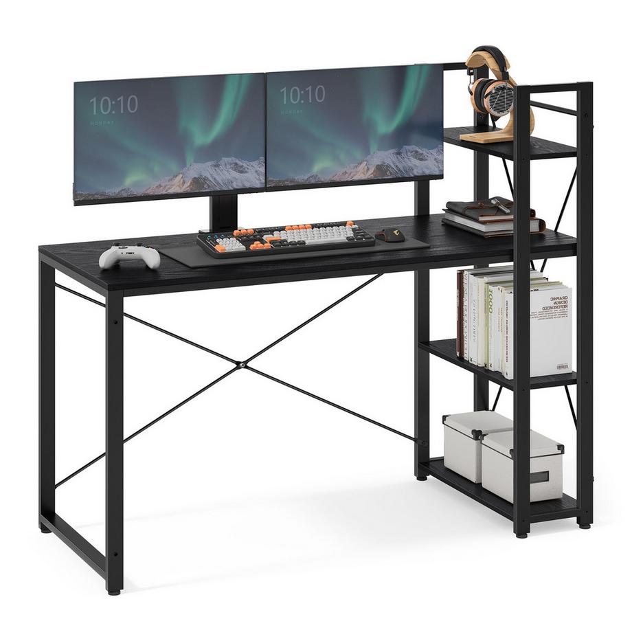 Pricenet  Bureau d'ordinateur flexible avec étagère réglable 