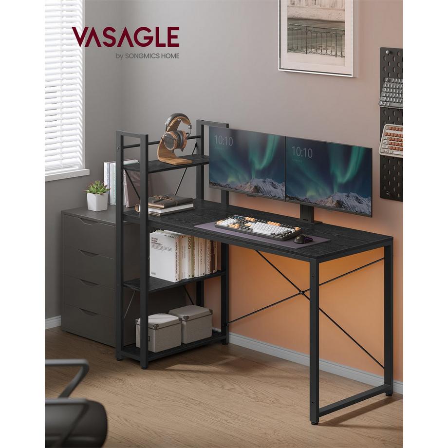 Pricenet  Bureau d'ordinateur flexible avec étagère réglable 