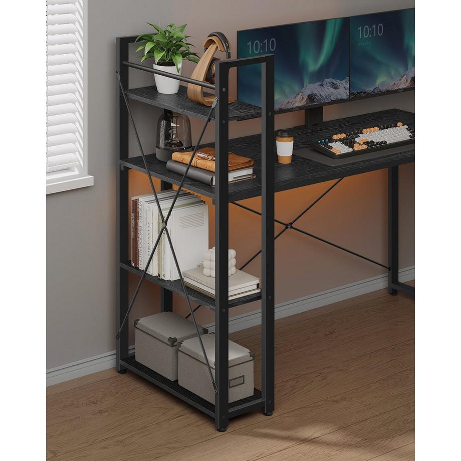 Pricenet  Bureau d'ordinateur flexible avec étagère réglable 