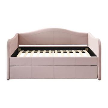 Letto divano a scomparsa 2 x 90 x 190 cm Velluto Rosa - MATHILDE