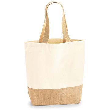 CanvasHenkeltasche mit JuteBoden