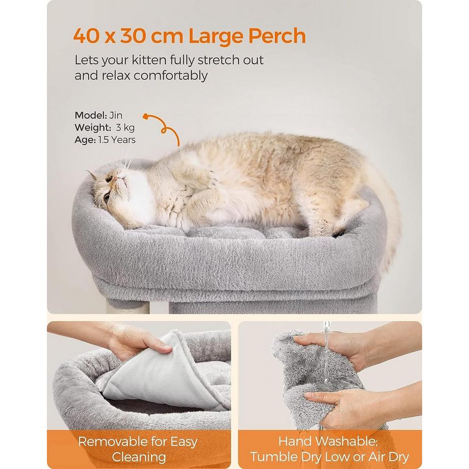 Pricenet  Arbre à chat confortable avec grand perchoir, 2 grottes et griffoirs 
