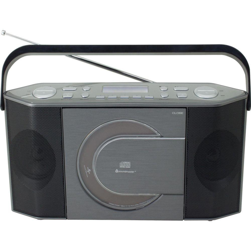 soundmaster  Soundmaster RCD1770AN Tragbares Stereosystem Analog & Digital DAB+, FM, PLL Schwarz, Silber Playback MP3 