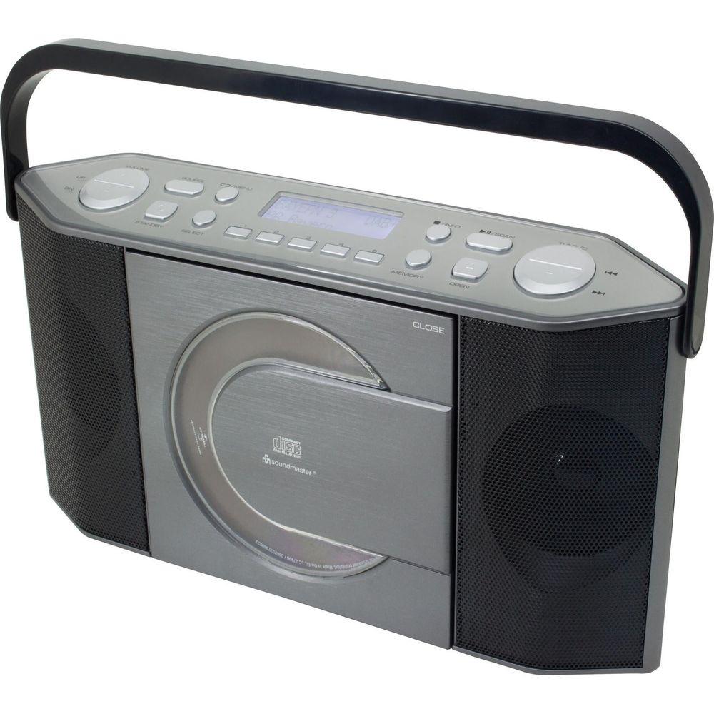 soundmaster  Soundmaster RCD1770AN Système stéréo portable Analogique et numérique DAB+, FM, PLL Noir, Argent Lecture de MP3 