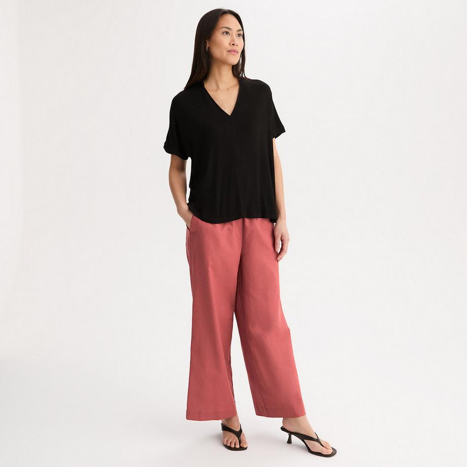 La Redoute Collections Pantaloni Larghi 7/8 in Lino Cotone con Vita Elasticizzata  