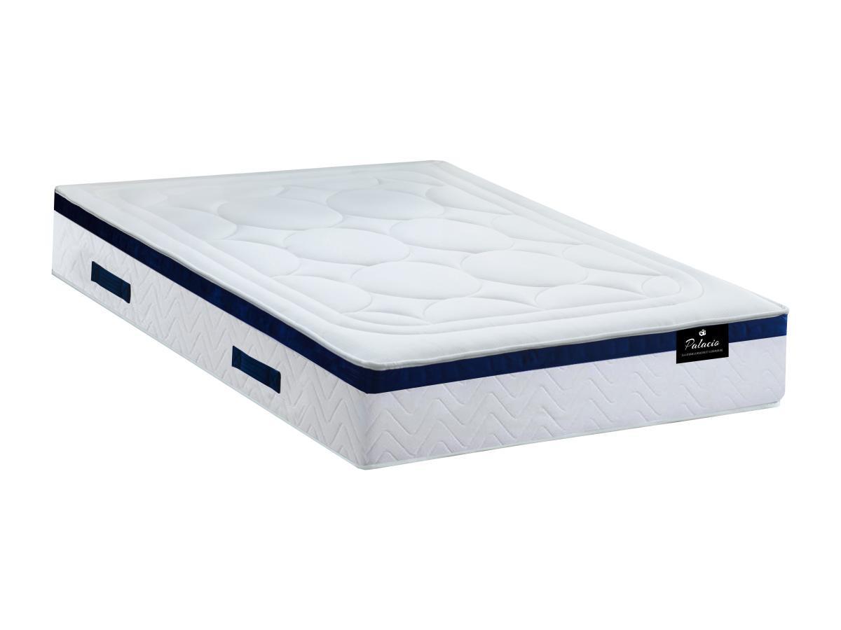 Vente-unique Ensemble 160 x 200 cm sommier coffre blanc + matelas ressorts ensachés  ép.30cm - MARQUIS de PALACIO  