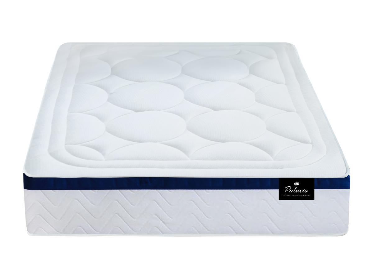 Vente-unique Ensemble 160 x 200 cm sommier coffre blanc + matelas ressorts ensachés  ép.30cm - MARQUIS de PALACIO  