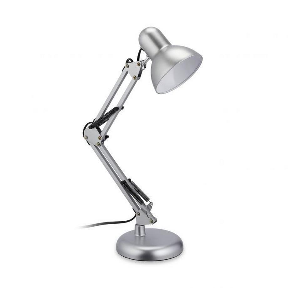 B2X Lampe de bureau rétro argentée  