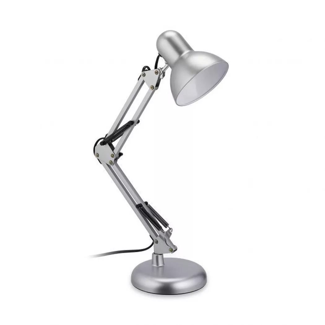 B2X – Retro-Schreibtischlampe silber, 30cm