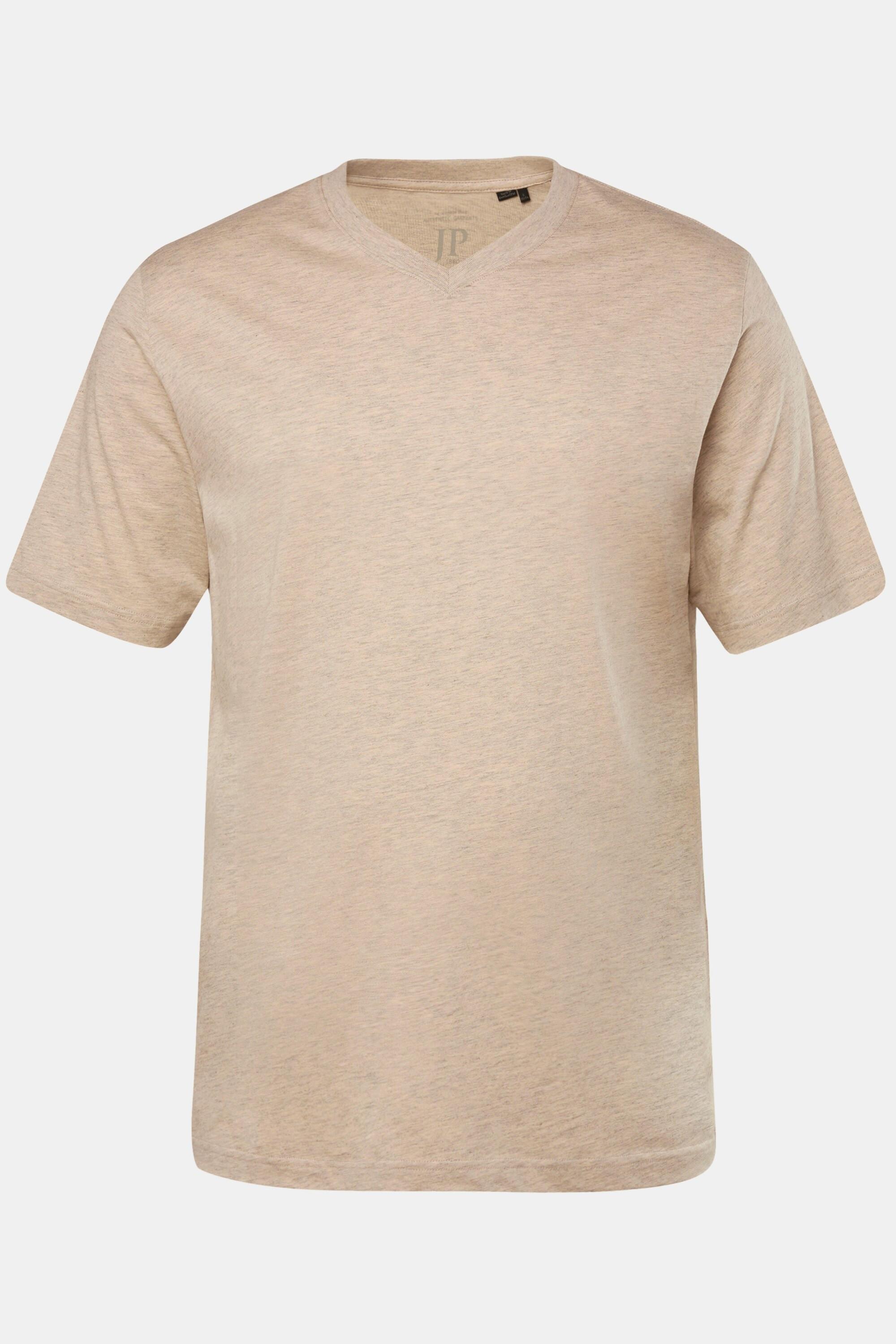 JP1880  T-shirt basic con scollo a V natura melange 