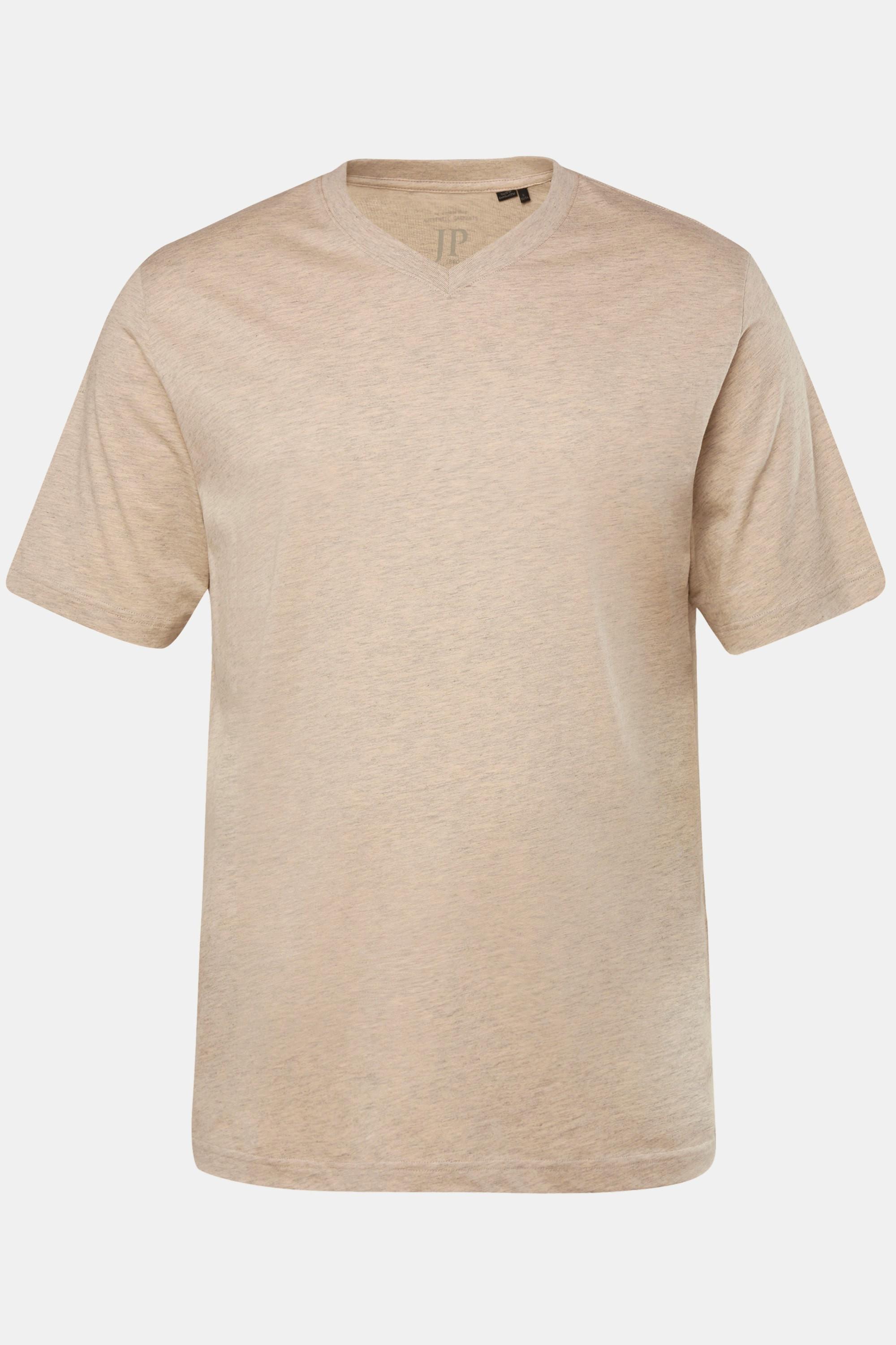 JP1880  T-shirt basic con scollo a V natura melange 