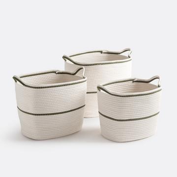 Set aus 3 rechteckigen Körben Kesia