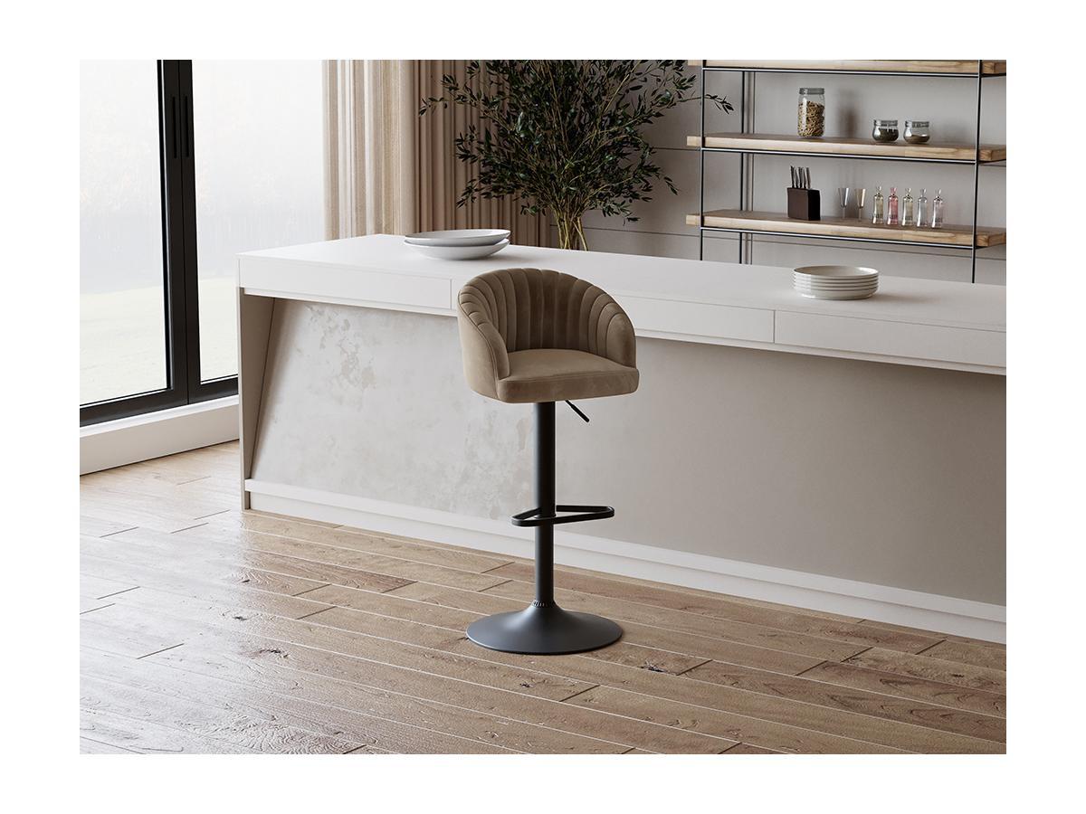 Vente-unique Barhocker 2erSet Samt Metall DORALIZ  