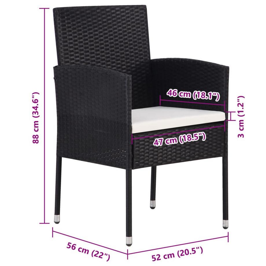 VidaXL Chaise de jardin rotin synthétique  