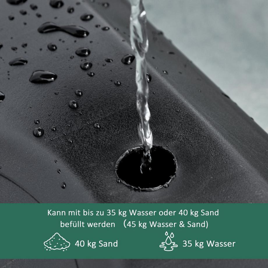 Northio  Basketballkorb Für Draußen Höhenverstellbarer Basketballständer Für Kinder Mit Rädern, Schwarz, 83 X 75 X 206-260 Cm 