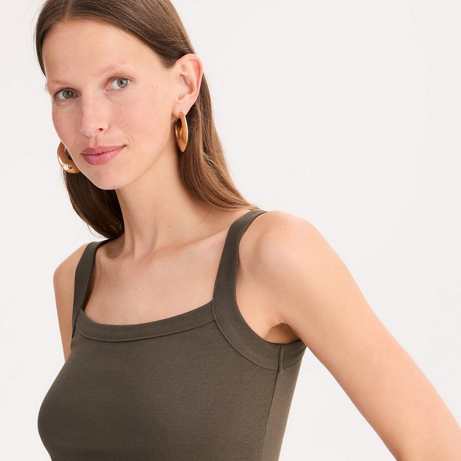 La Redoute Collections Geripptes ärmelloses Top Rundhalsausschnitt  