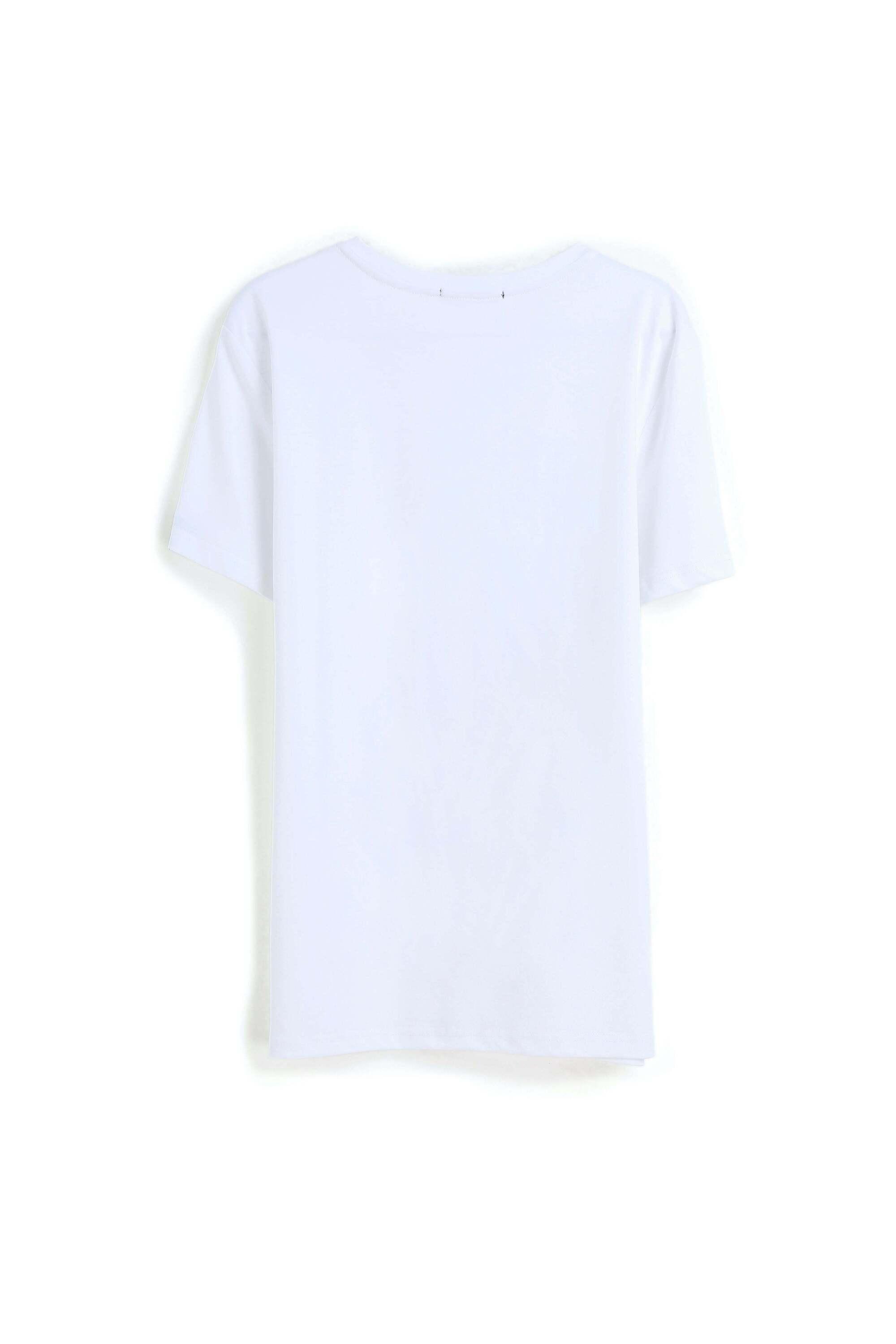 Bellemere New York  T-shirt in cotone mercerizzato con grande scollo a V 