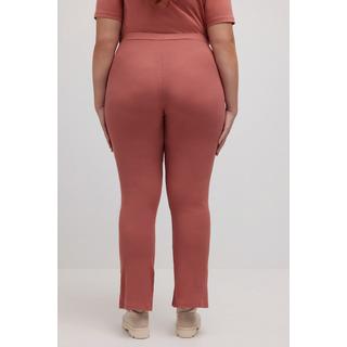 Ulla Popken  Leggings in jersey a costine di cotone biologico con gamba svasata 