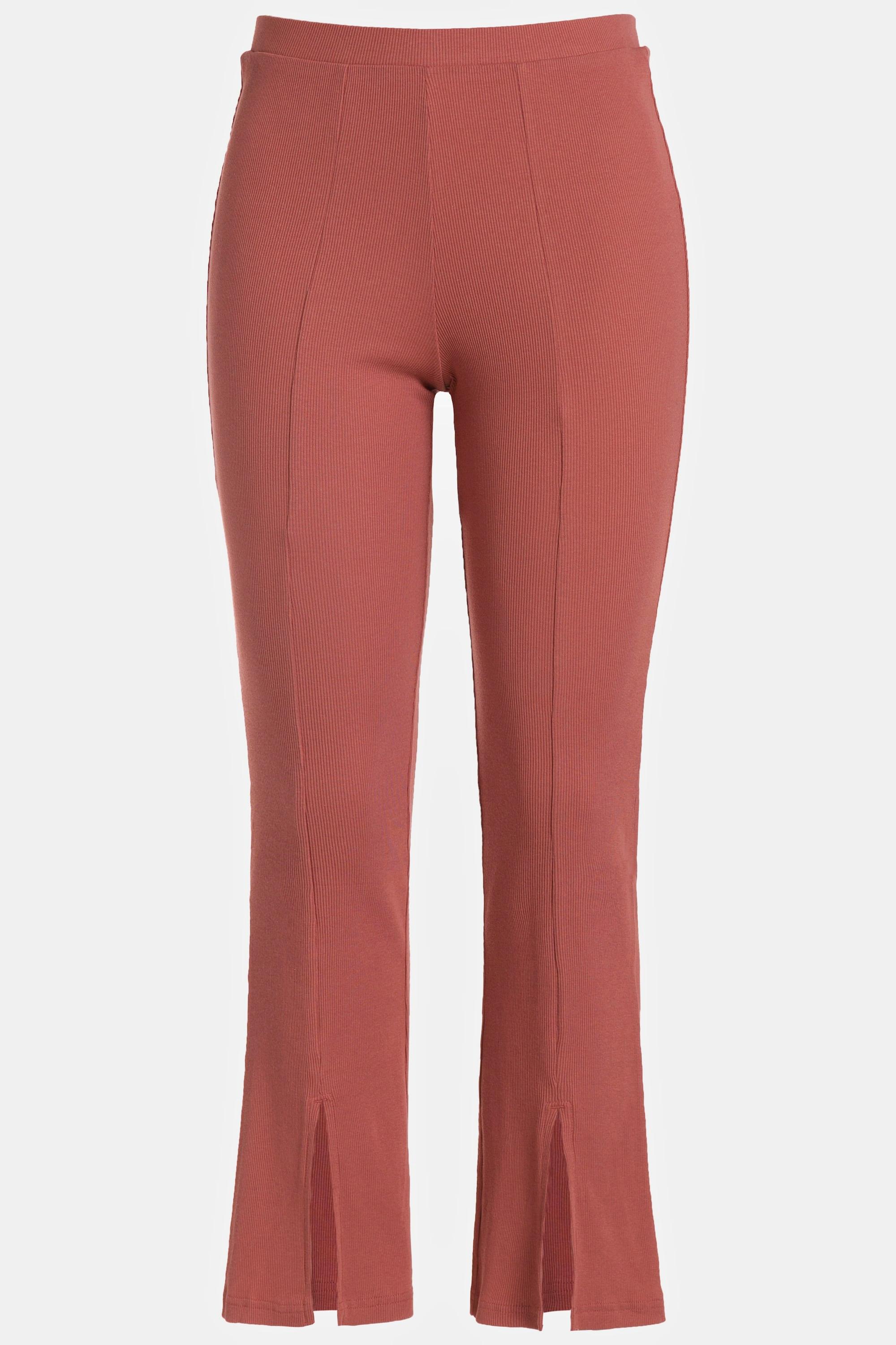 Ulla Popken  Leggings in jersey a costine di cotone biologico con gamba svasata 