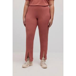 Ulla Popken  Leggings in jersey a costine di cotone biologico con gamba svasata 