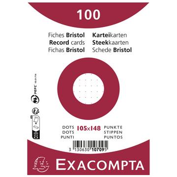 Paquet 100 fiches sous film - bristol dots non perforé - 105x148mm x 20
