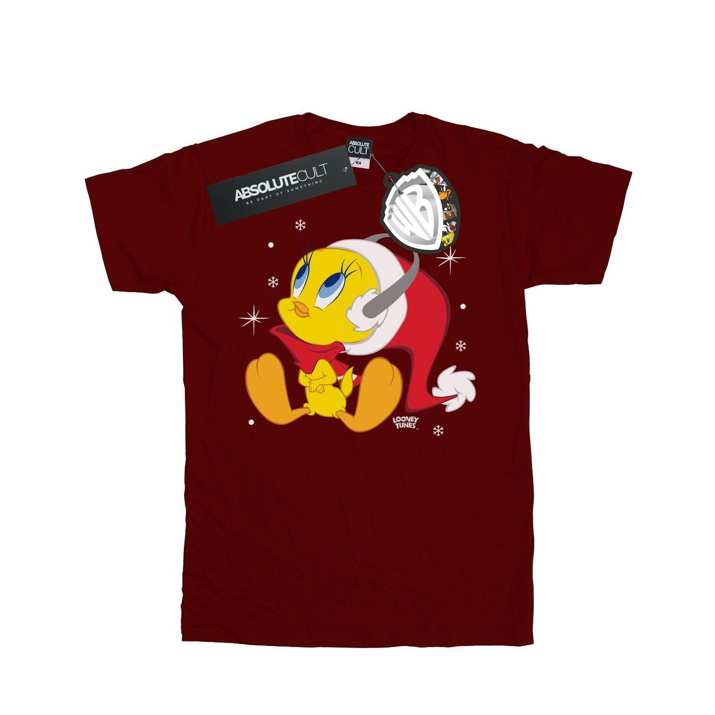 Image of Christmas Tweety Tshirt Damen Weinrot XL