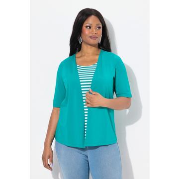 2-in-1-Shirt, Ringel, Rundhals, Halbarm