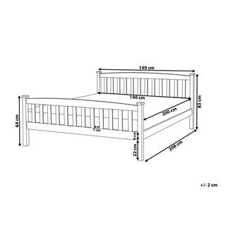 Beliani Bett mit Lattenrost aus Kiefernholz Klassisch GIVERNY  