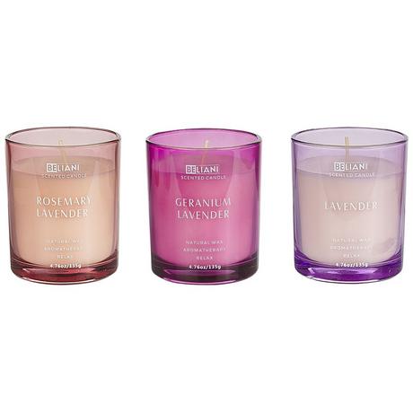 Beliani Duftkerzen 3er Set aus Sojawachs SHEER JOY  