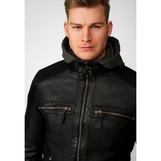 RICANO  Lederjacke Nate, Bikerstil mit abtrennbarer Kapuze 