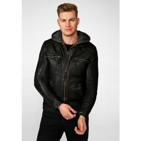 RICANO  Lederjacke Nate, Bikerstil mit abtrennbarer Kapuze 